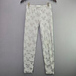 Gap Kids Disney Mickey Mouse Leggings XXL 14-16 Gray Silver Glitter Sparkle Pant